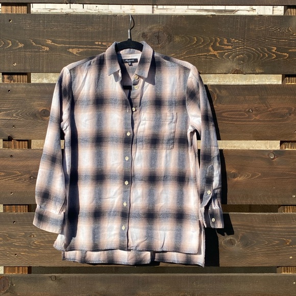 Madewell worm & cozy flannel button down top - Picture 1 of 6
